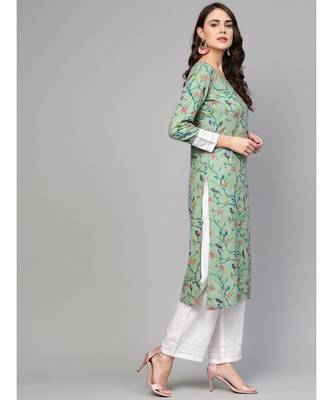 Multicolour Bird Print Kurta Set 3