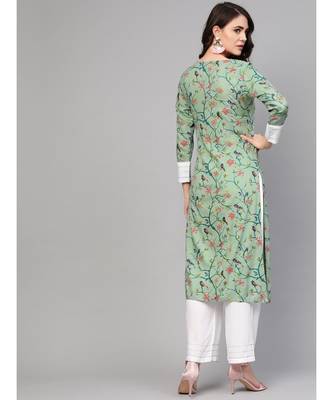 Multicolour Bird Print Kurta Set 4
