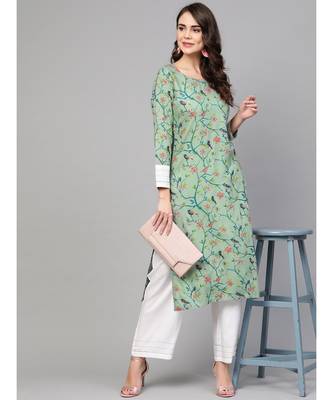 Multicolour Bird Print Kurta Set 5