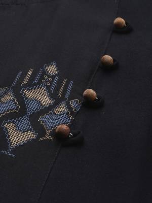 Women's Black Colour Khadi Print Flared Rayon Kurta With Palazzo 4