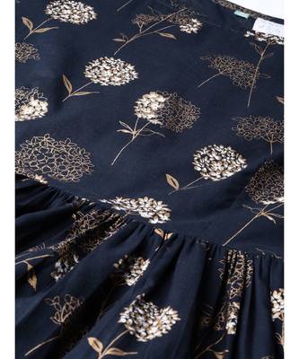 Gold Print Peplum Kurta Set 2