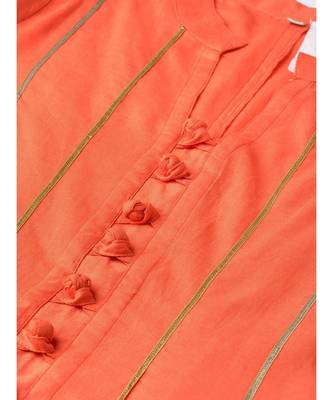 Solid Peach Gota Kurta Set 2