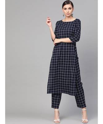 Checks Print Kurta Set 1