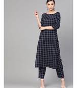 Checks Print Kurta Set