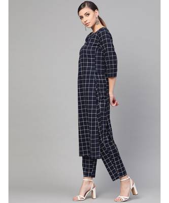 Checks Print Kurta Set 3
