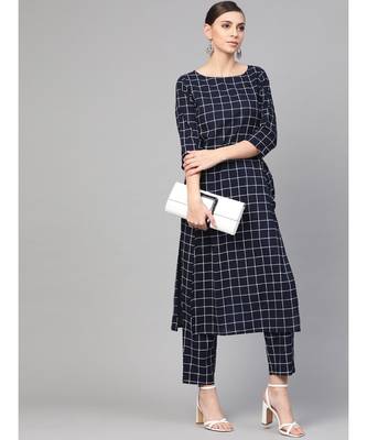 Checks Print Kurta Set 5