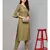 Olive Green Gold Print Kurta Set