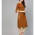 Solid Brown Kurta With Printed Pants & Dupatta