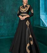 Black Silk Blend Anarkali Salwar Kameez