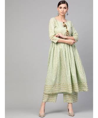 Printed Flared Kurta Set 1