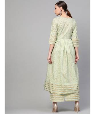 Printed Flared Kurta Set 4
