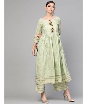 Printed Flared Kurta Set 5