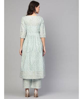 Printed Flared Kurta Set 5