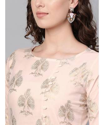 Gold Print Kurta With Schiffli Palazzo Pant 2