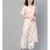 Gold Print Kurta With Schiffli Palazzo Pant