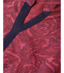 Wine Printed Kurta Set