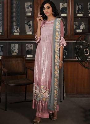 Baby Pink Georgette Pakistani Salwar Kameez 1