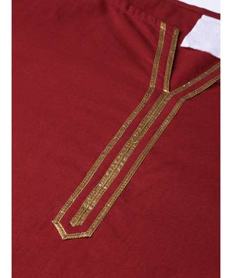 Maroon Kurta With Printed Pants & Dupatta 2