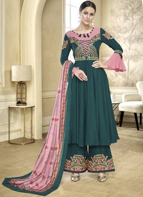 Green Silk Blend Readymade Suits 1