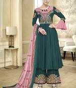 Green Silk Blend Readymade Suits