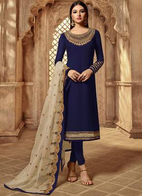 Royal Blue Georgette Pakistani Salwar Kameez 2