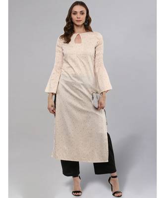 Almond Printed Straight Kurta 2