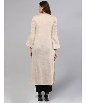 Almond Printed Straight Kurta 3