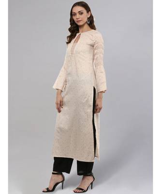Almond Printed Straight Kurta 4