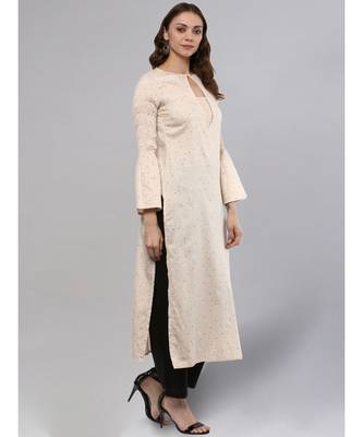 Almond Printed Straight Kurta 5