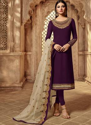 Purple Georgette Pakistani Salwar Kameez 2