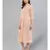 Cream Striped A-line Kurta