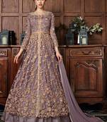 Light Violet Net Anarkali Salwar Kameez
