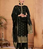 Black Jacquard Pakistani Salwar Kameez