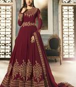 Maroon Georgette Anarkali Salwar Kameez