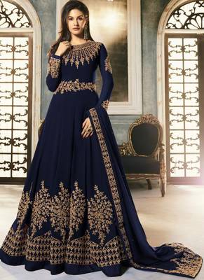 Blue Georgette Anarkali Salwar Kameez 1