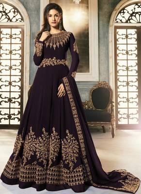 Light Wine Georgette Anarkali Salwar Kameez 1