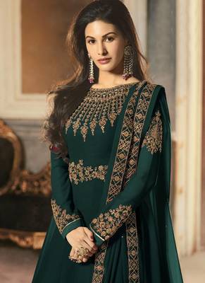 Dark Green Georgette Anarkali Salwar Kameez 2