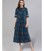Blue Box Pleated Kurta