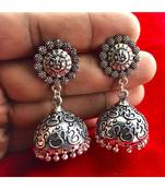 Beautiful Oxodized Earrings with Carved Mantras.