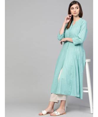 Sage Blue Anarkali Kurta 1