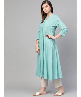 Sage Blue Anarkali Kurta 4