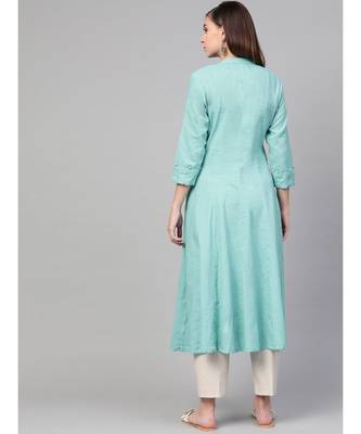 Sage Blue Anarkali Kurta 5