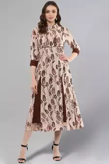 Coffee Color Flared Kurta