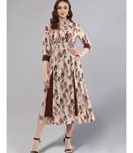 Coffee Color Flared Kurta