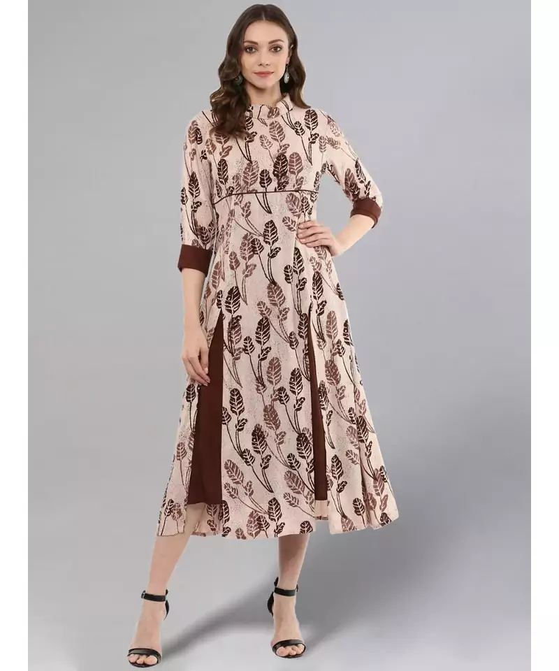 Coffee Color Flared Kurta