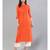 Orange Solid Straight Kurta