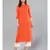 Orange Solid Straight Kurta
