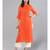 Orange Solid Straight Kurta