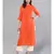 Orange Solid Straight Kurta