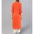 Orange Solid Straight Kurta